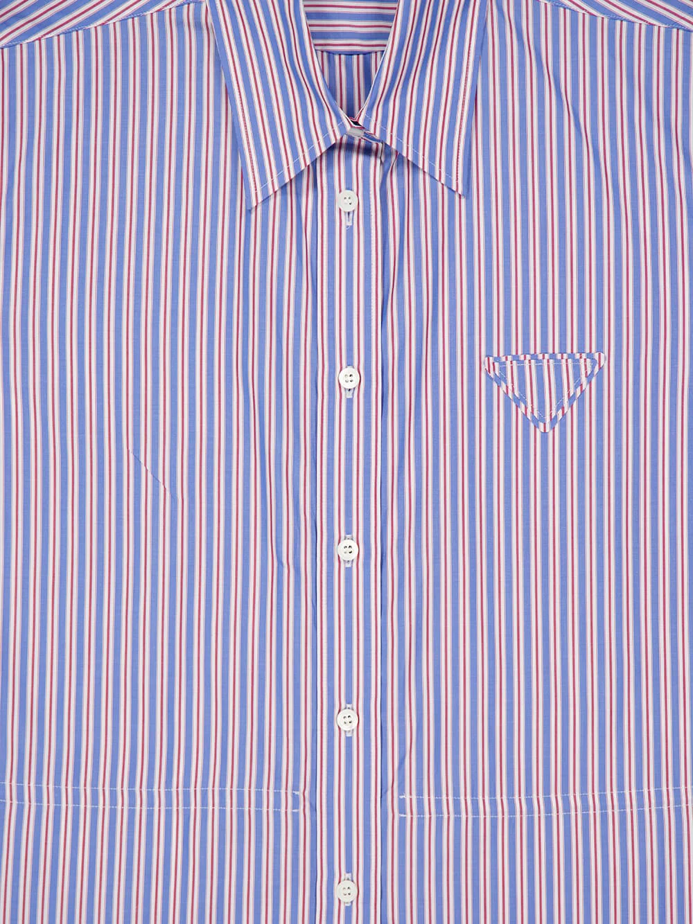 Striped Poplin Shirt in Sapphire Blue - Image 3