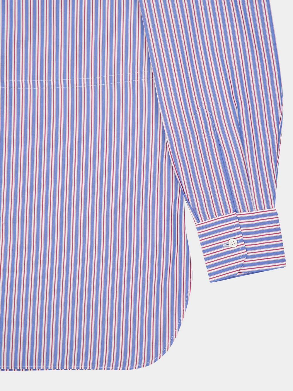 Striped Poplin Shirt in Sapphire Blue - Image 4