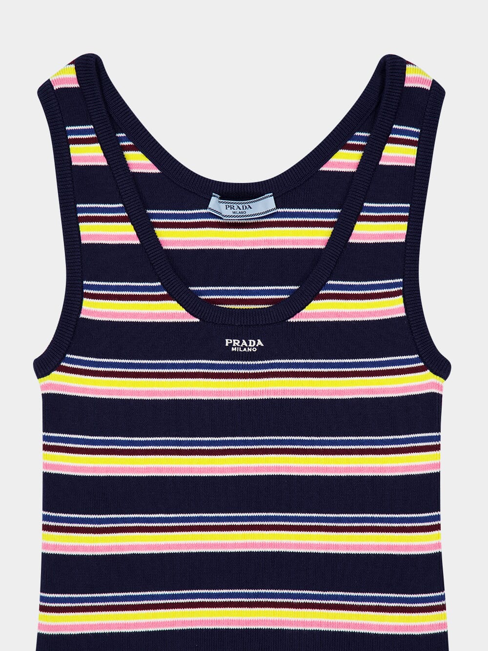 Striped Sleeveless Knit Tank Top - Image 7