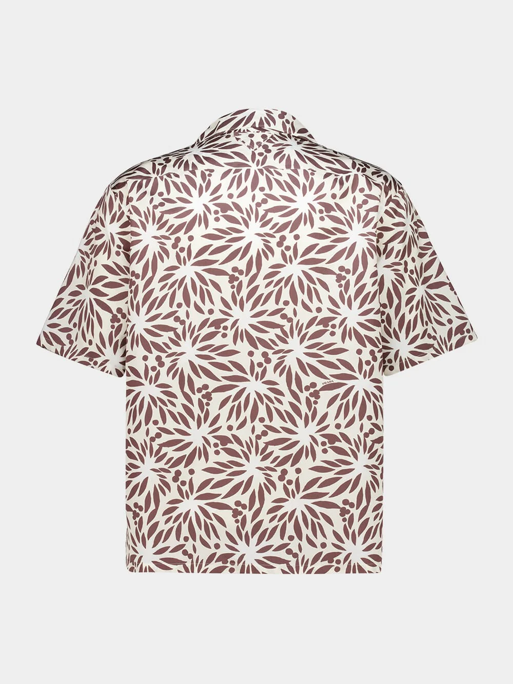 Tan and White Printed Cotton Bowling Shirt - Image 2