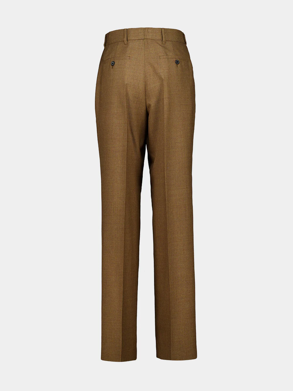 Tobacco Brown Virgin Wool Wide-Leg Trousers - Image 2