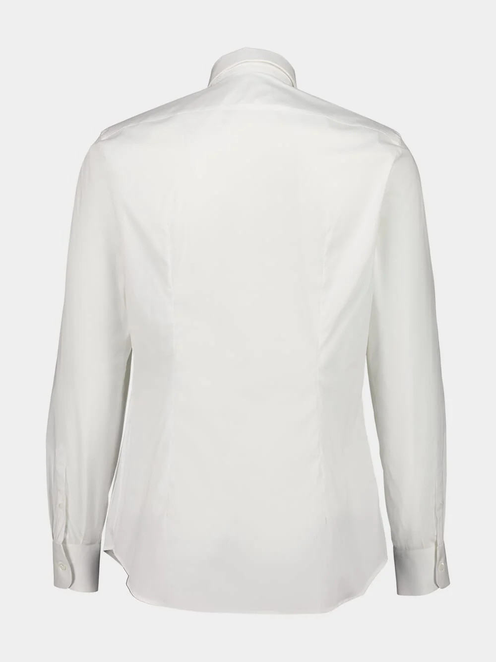 White Stretch Cotton Slim Shirt - Image 3