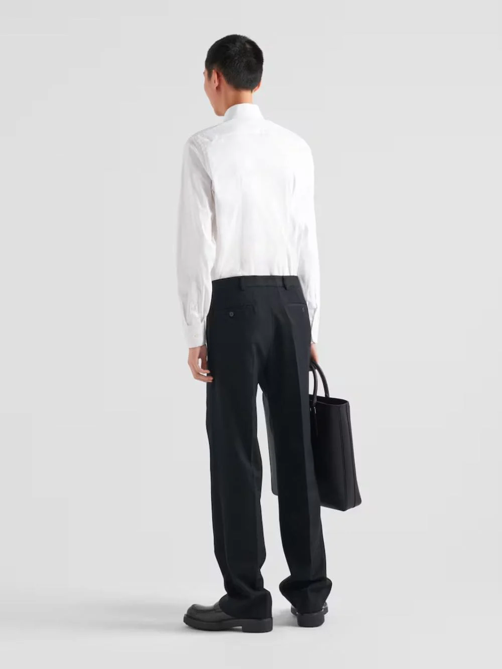 White Stretch Cotton Slim Shirt - Image 4