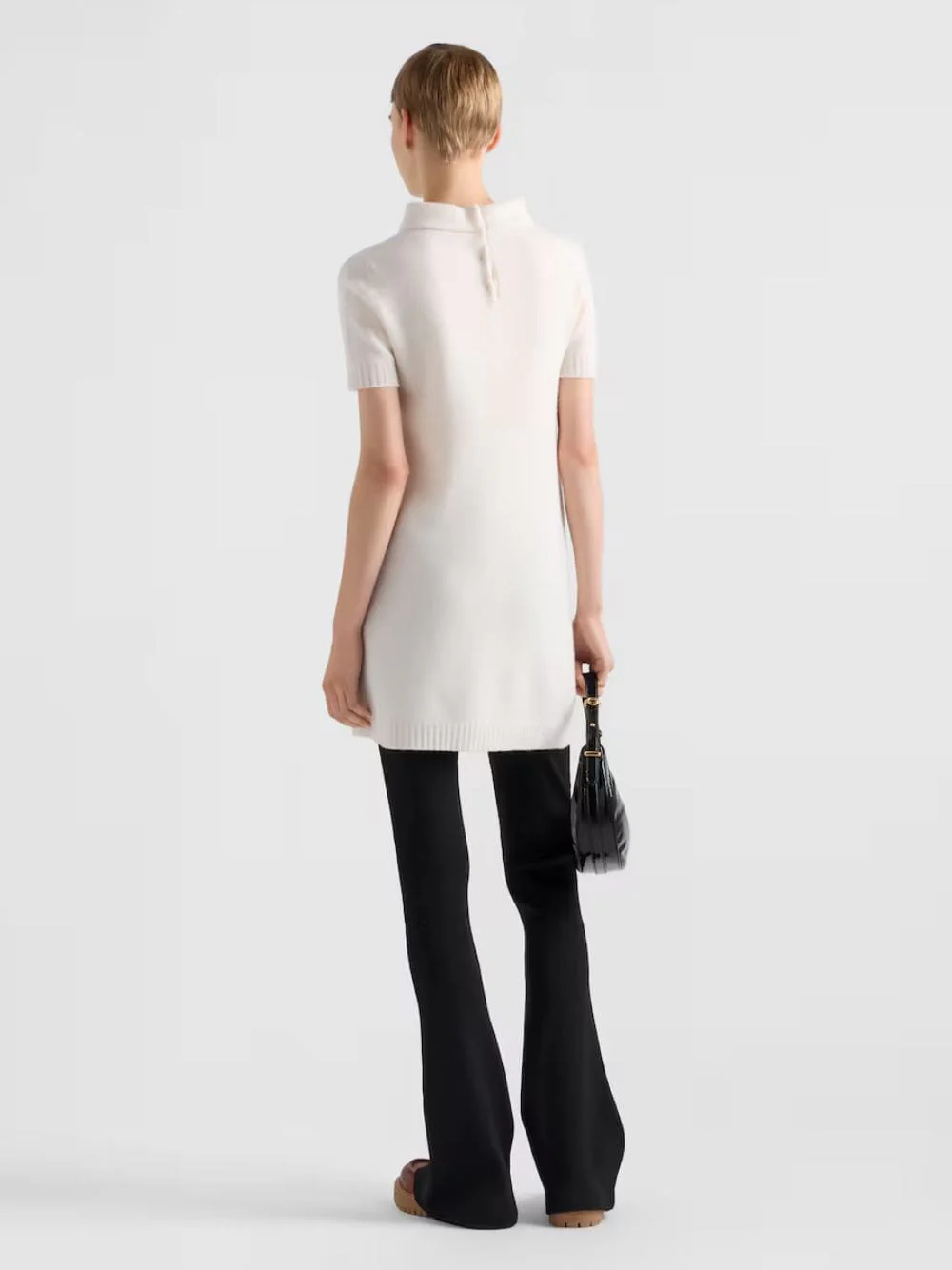 White Wool Mini Dress - Image 3
