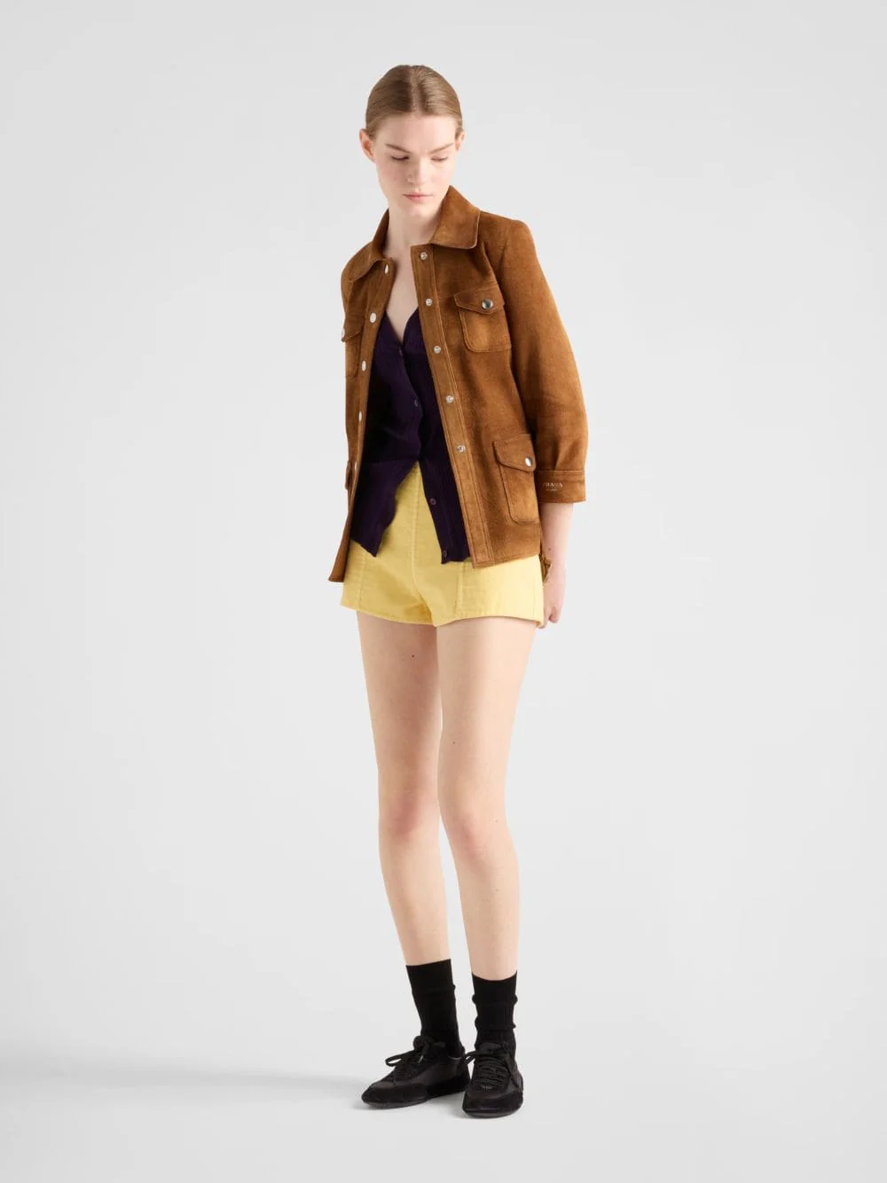 Yellow Double Cotton Shorts - Image 2
