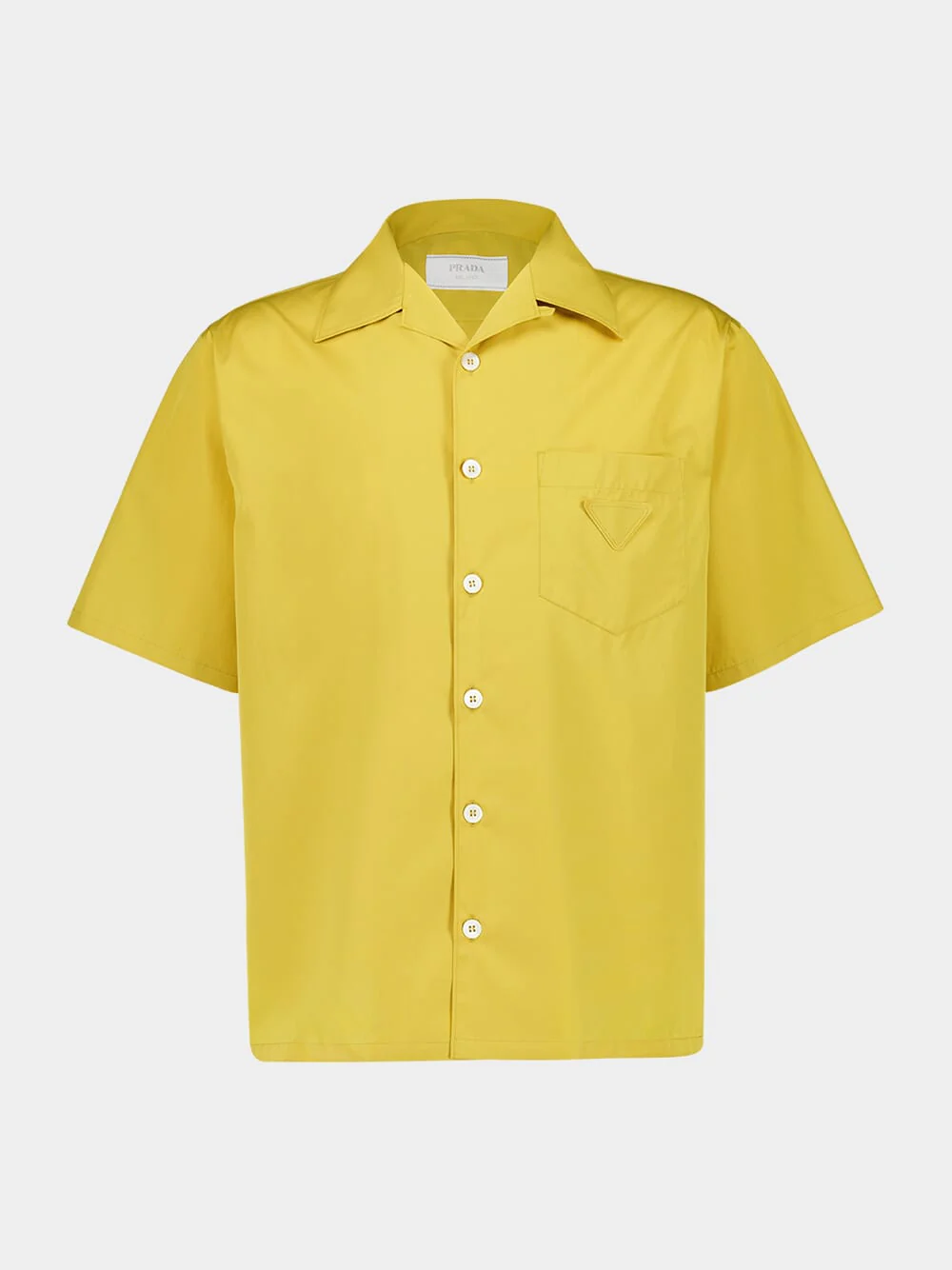 Yellow Short-Sleeve Poplin Cotton Shirt
