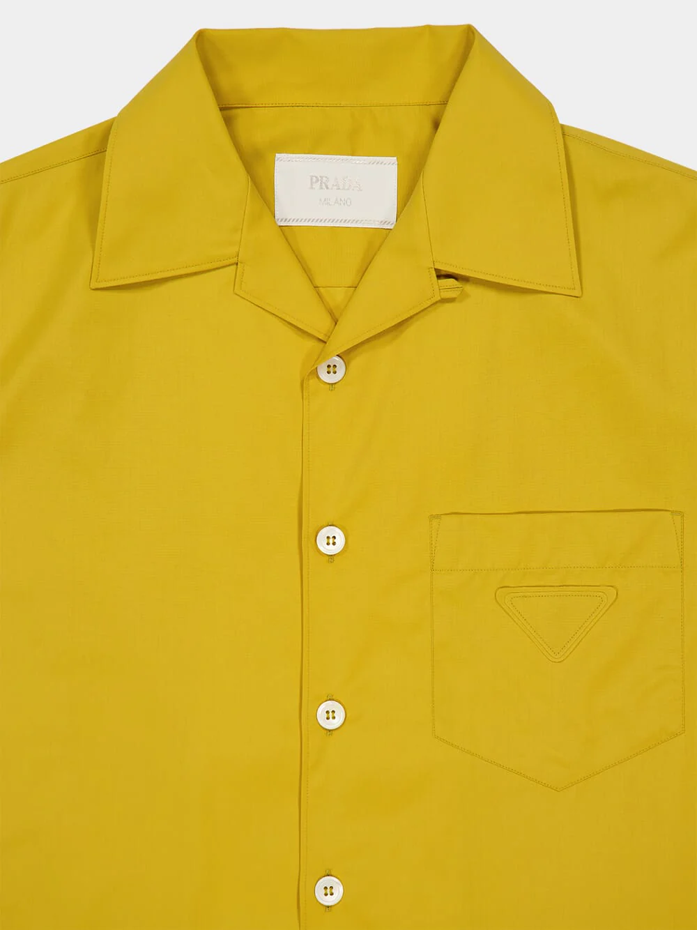 Yellow Short-Sleeve Poplin Cotton Shirt - Image 3
