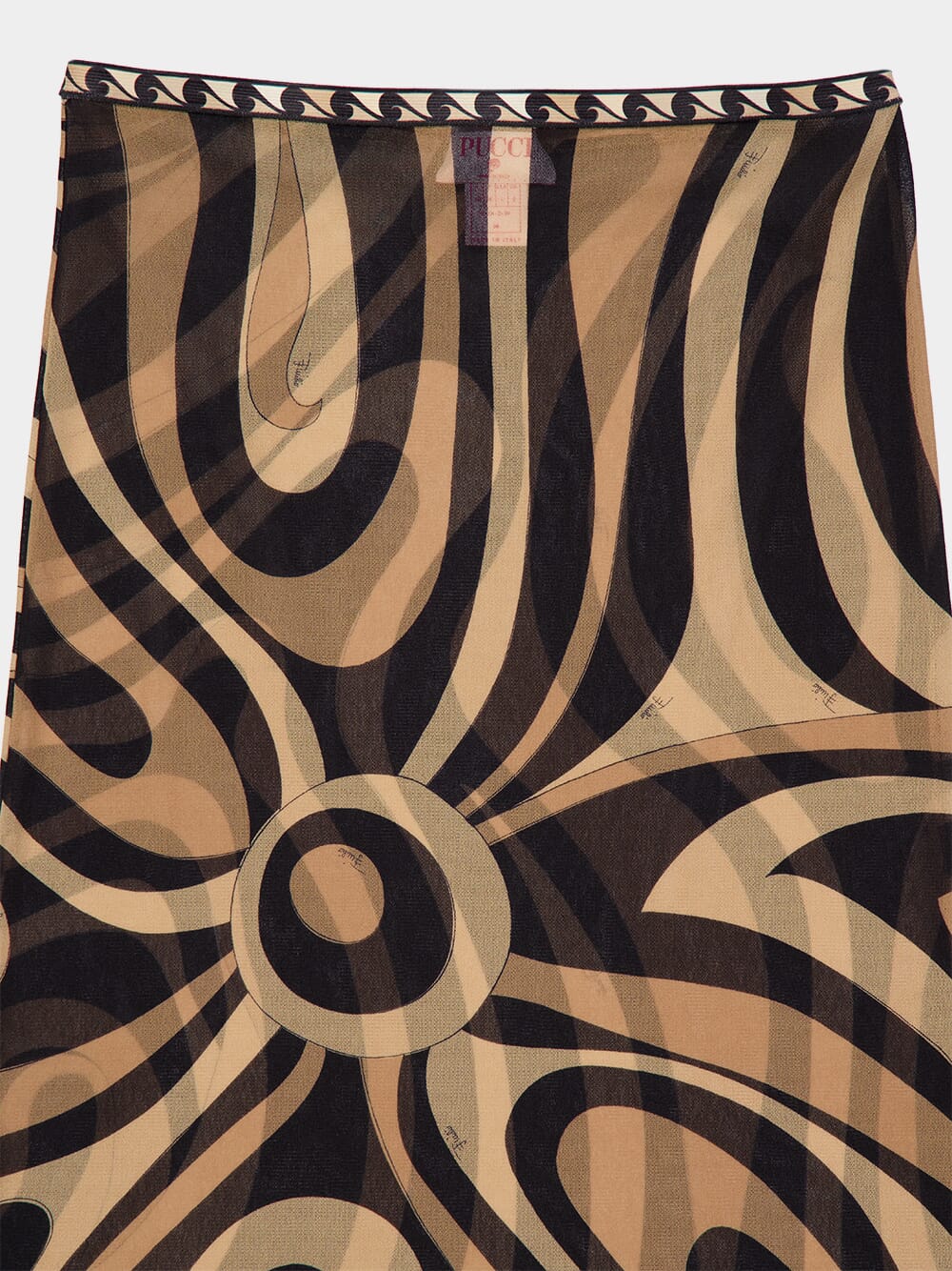 Beige and Black Marmo Tulle Skirt - Image 3