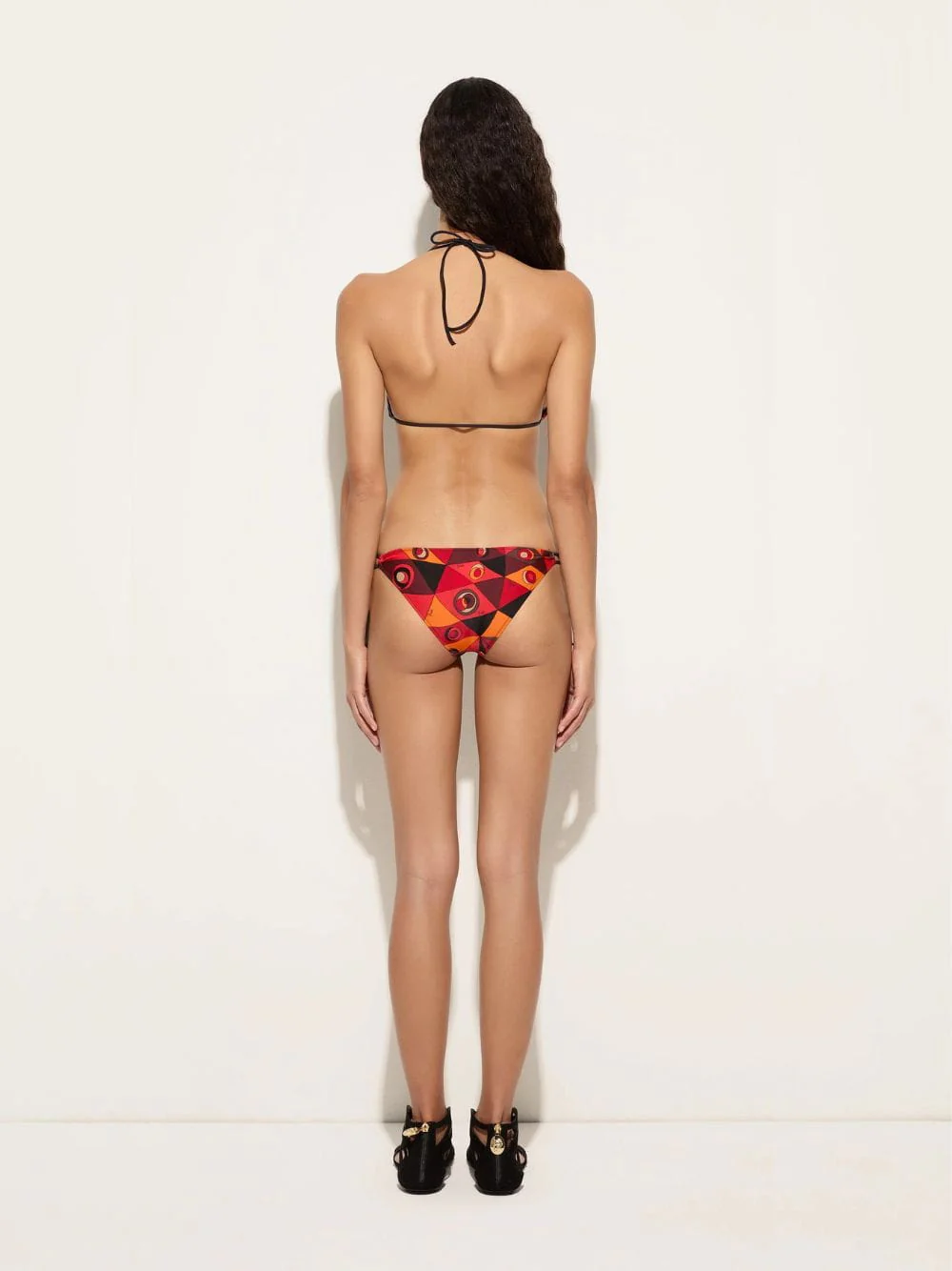 Black and Orange Occhi Bikini Top - Image 4
