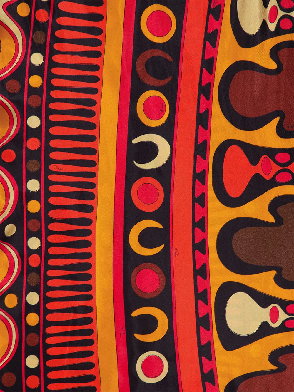 Black and Orange Soleil Print Satin Halter Maxi Dress - Image 6