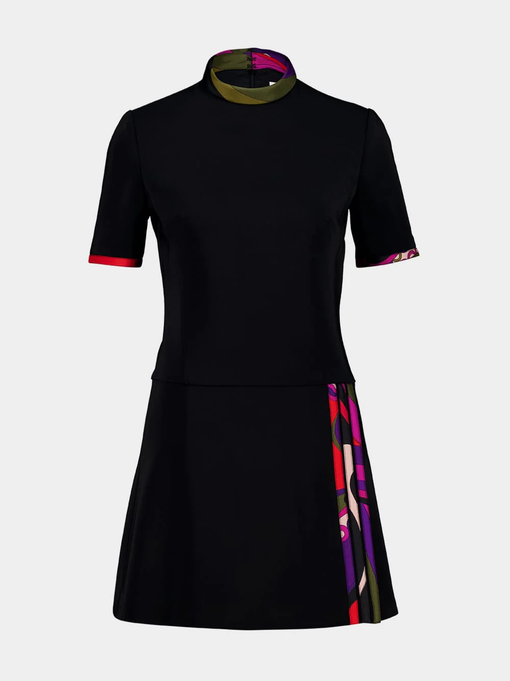 Black Flared Dress with Printed Details - Image 2