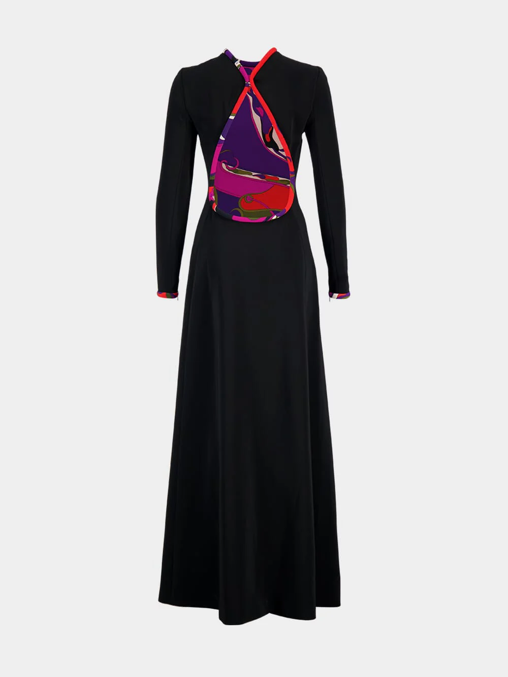 Black Maxi Dress with Printed Back Detail - Image 2