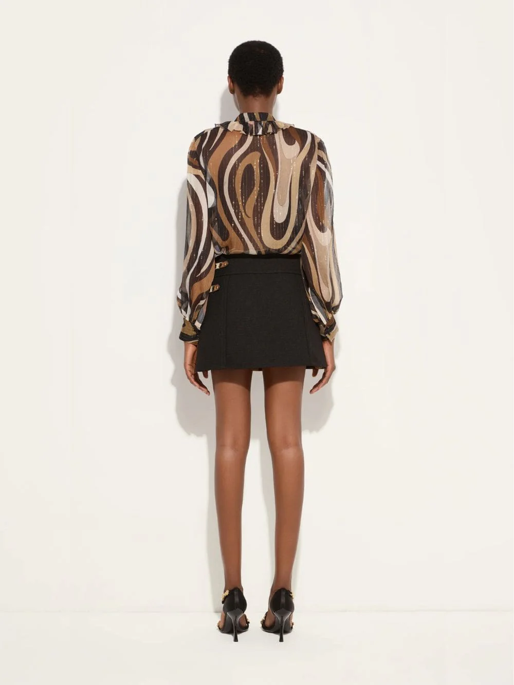 Black Wool Mini Skirt - Image 4