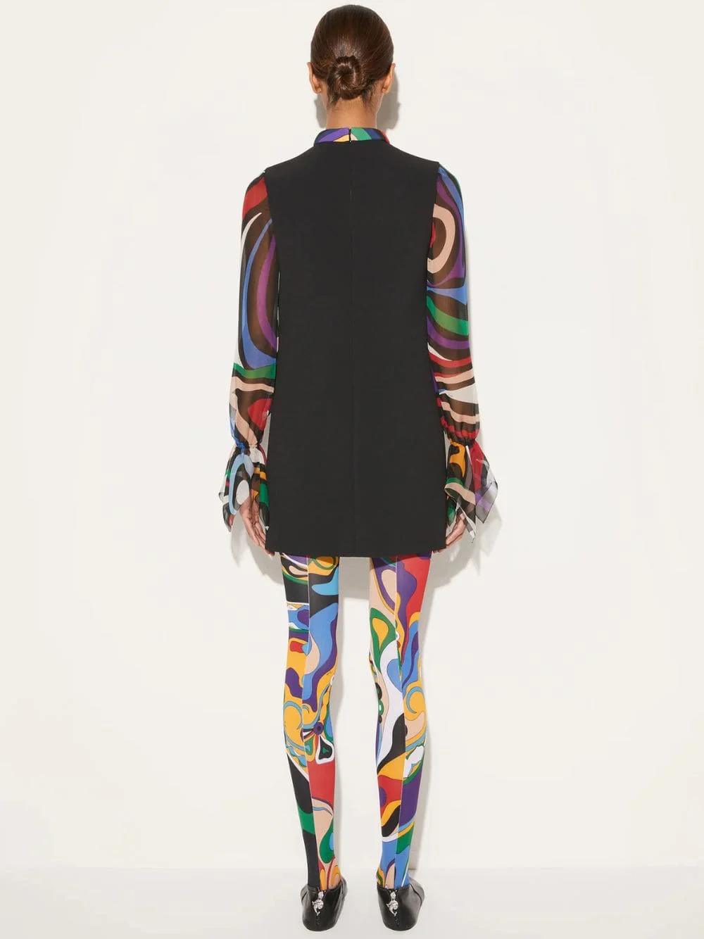 Black Marmo-Print Mini Dress - Image 4
