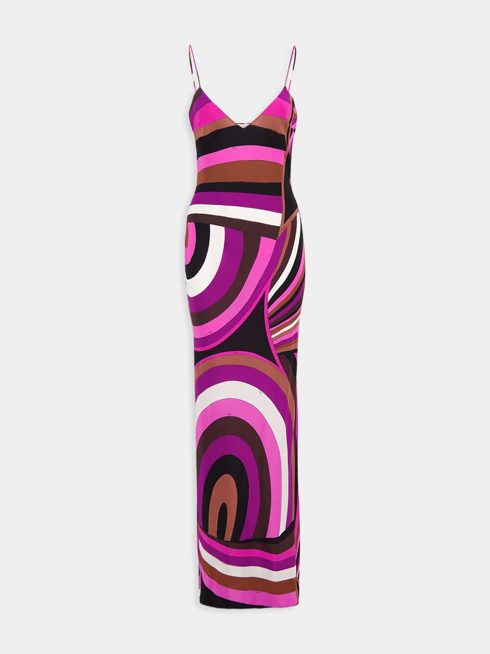 Fuchsia Pink Iride-Print Silk Dress - Image 2