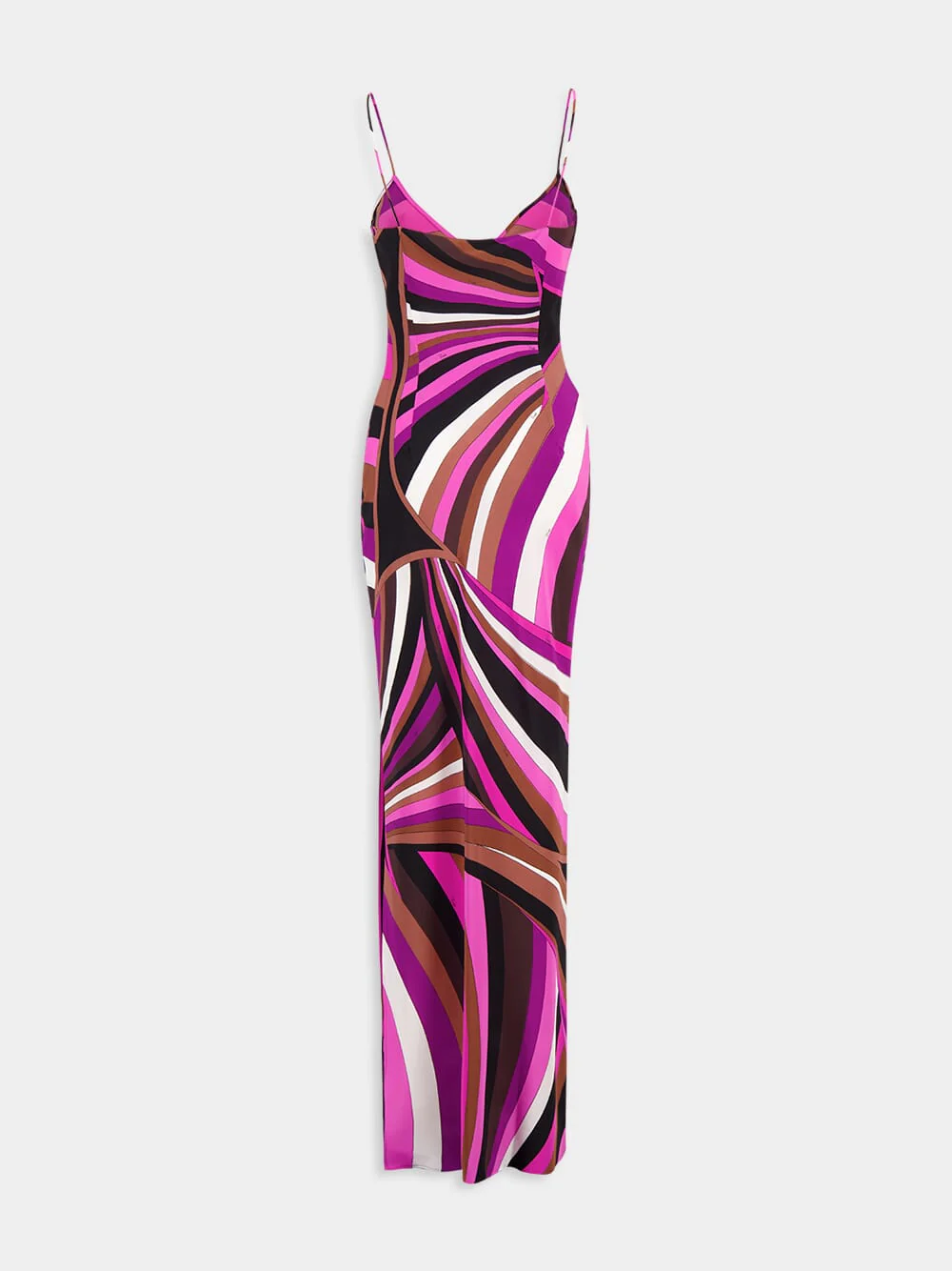 Fuchsia Pink Iride-Print Silk Dress - Image 3
