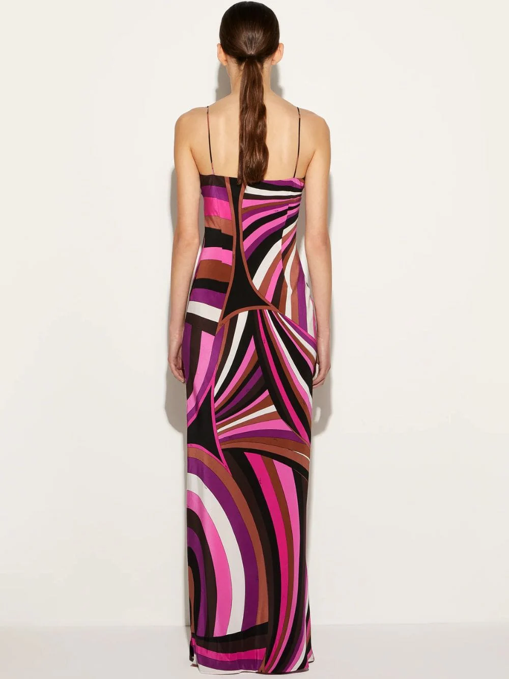 Fuchsia Pink Iride-Print Silk Dress - Image 4