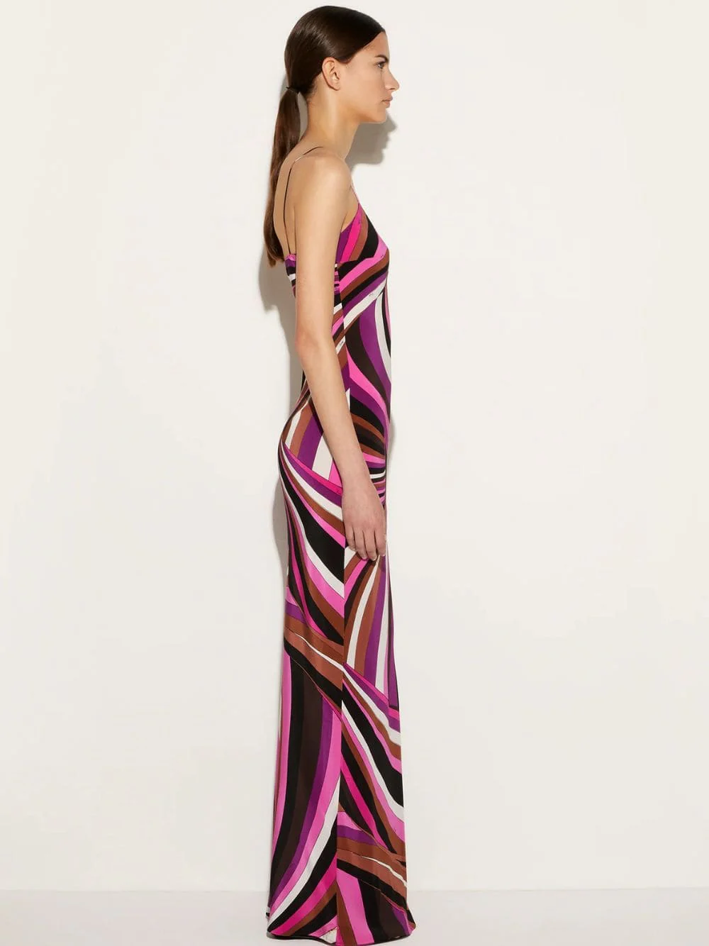 Fuchsia Pink Iride-Print Silk Dress - Image 5
