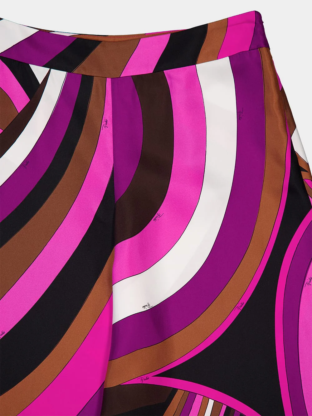 Fuchsia Pink Iride-Print Silk Wide-Leg Trousers - Image 5