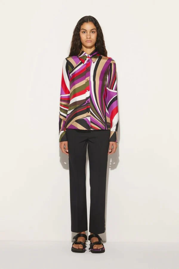 Iride-Print Silk-Twill Shirt - Image 2