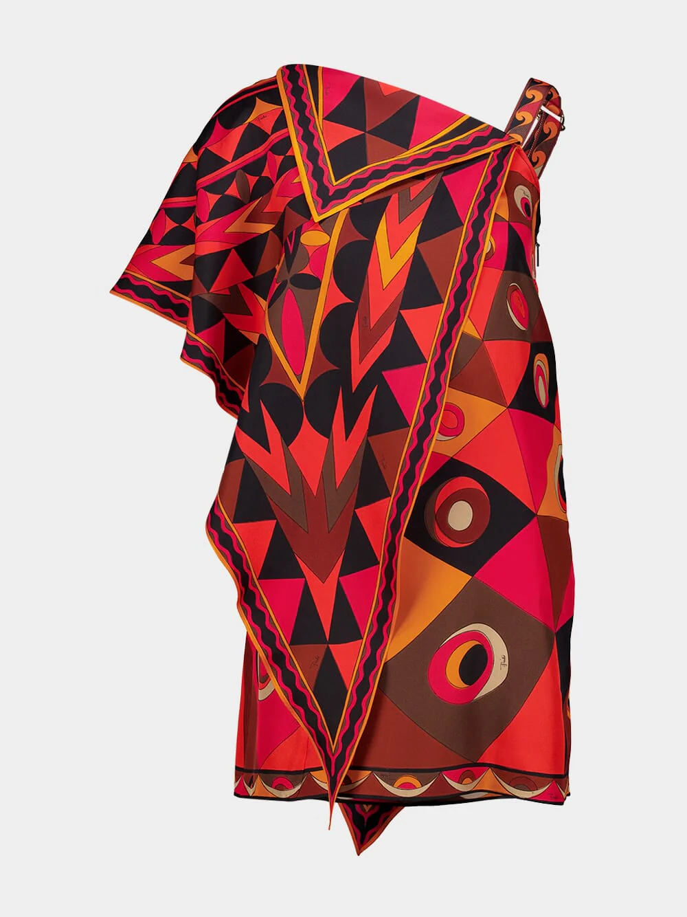 Orange and Black Occhi Print Dress