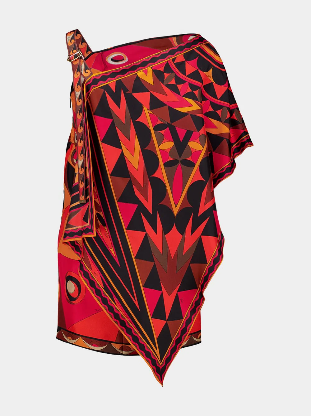 Orange and Black Occhi Print Dress - Image 3