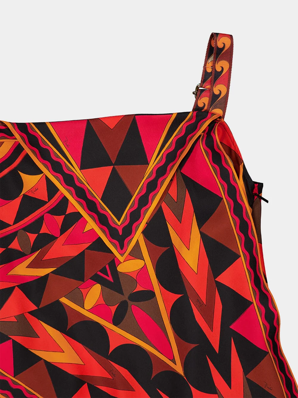 Orange and Black Occhi Print Dress - Image 5