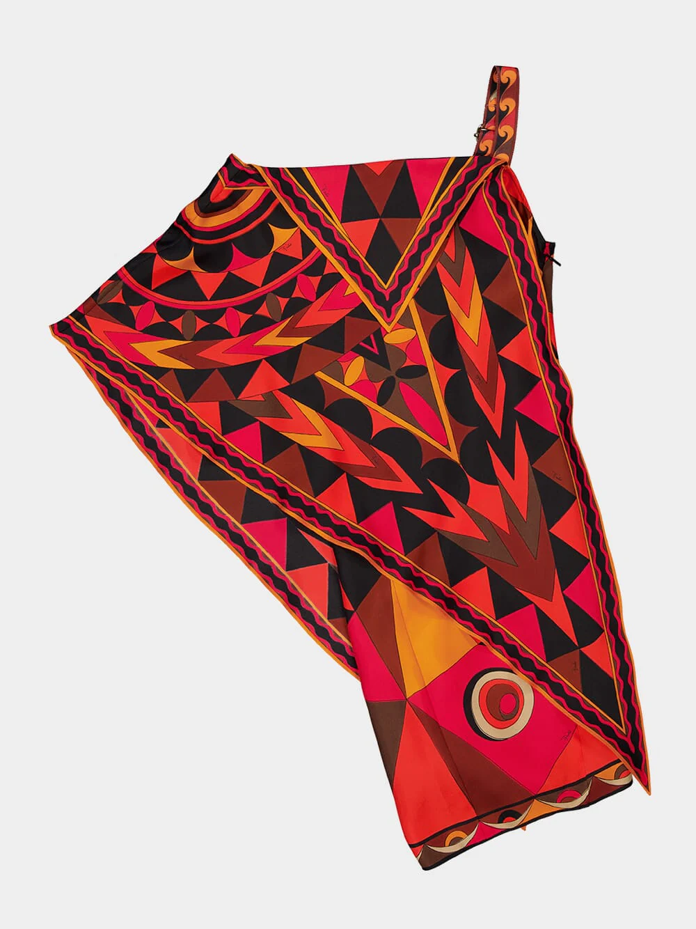 Orange and Black Occhi Print Dress - Image 6
