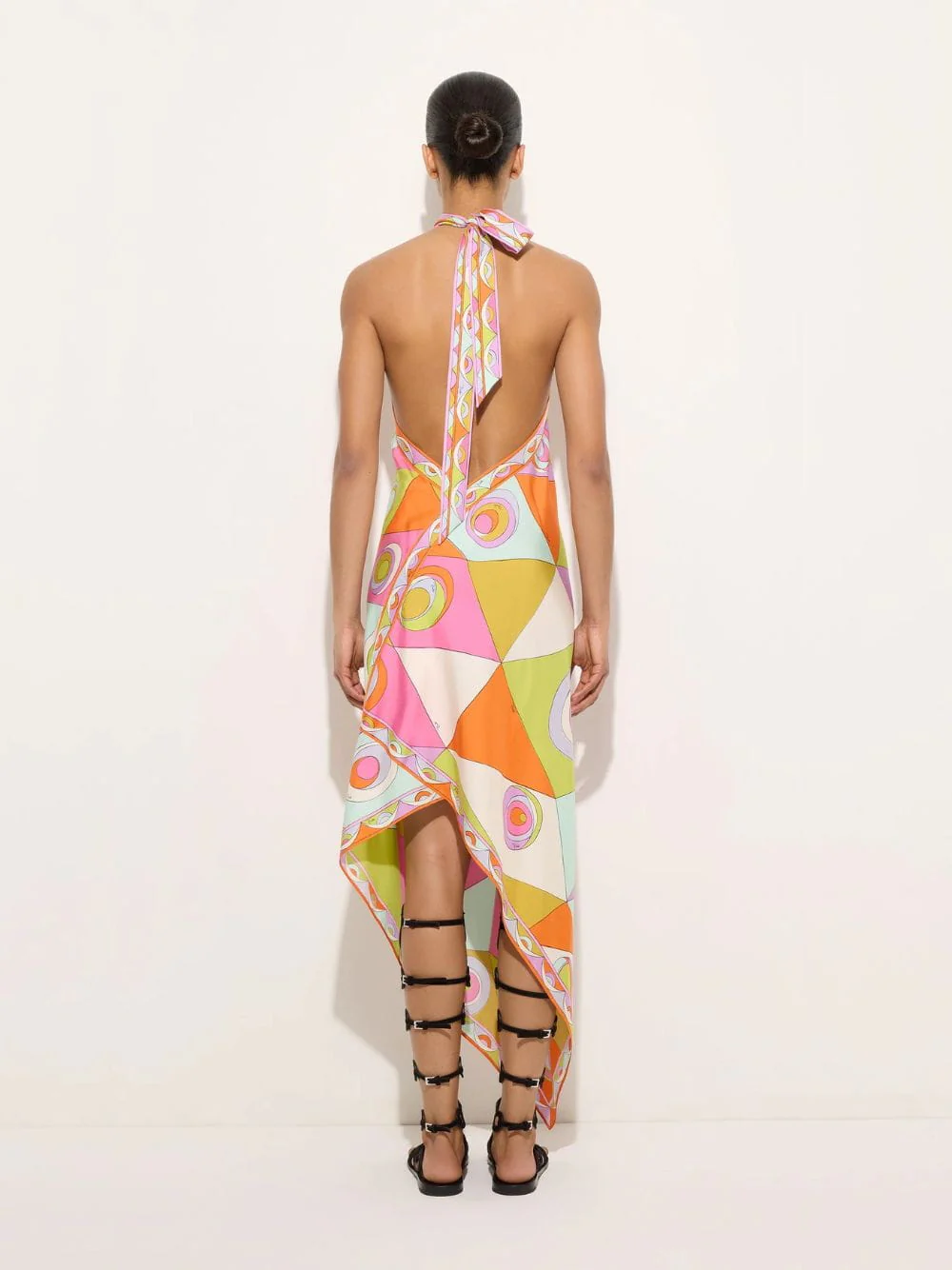 Occhi Print Silk Halter Dress - Image 3
