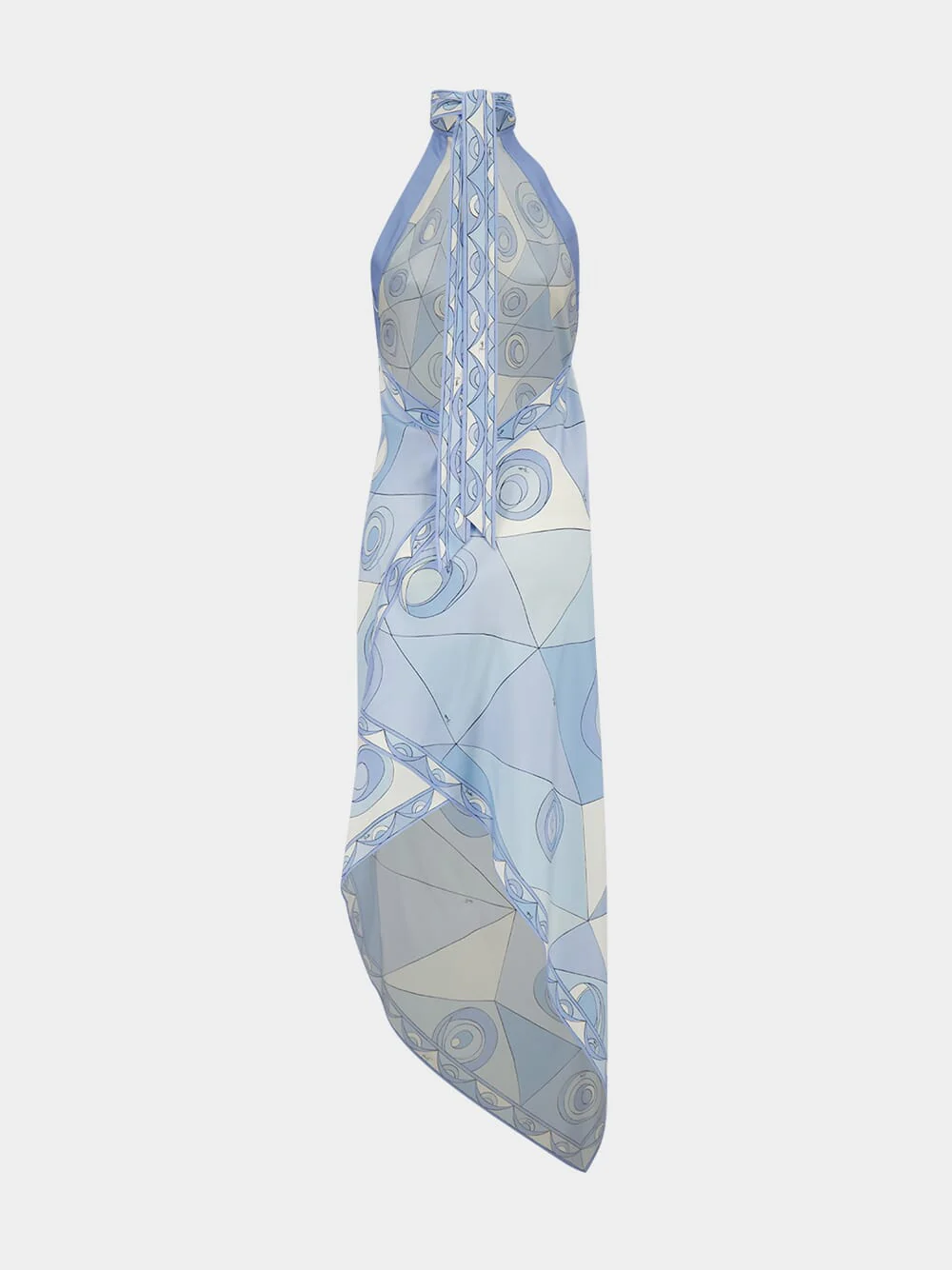 Pale Blue Occhi Print Silk Dress - Image 4