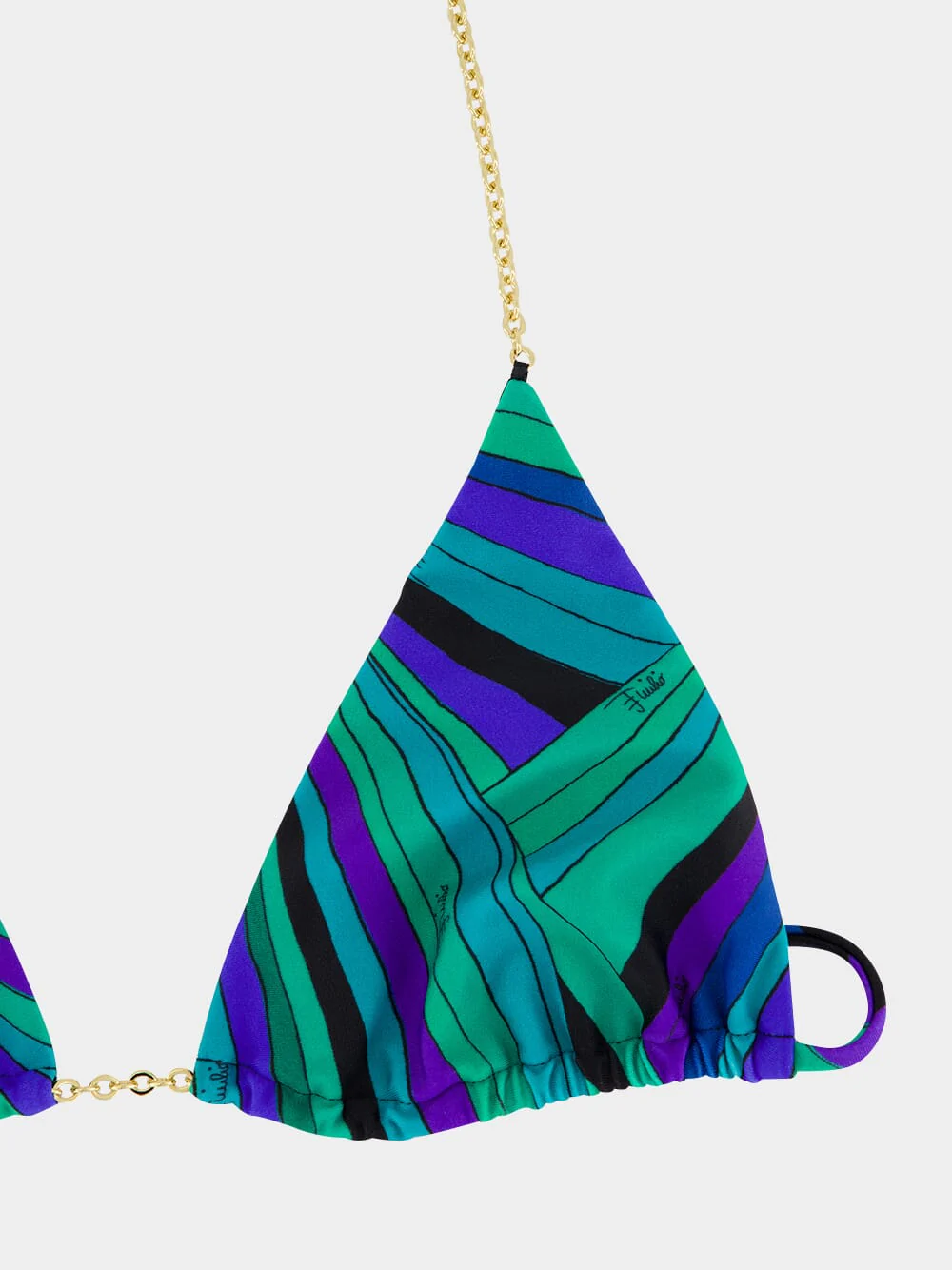 Emerald Iride Print Chain Bikini Top - Image 5
