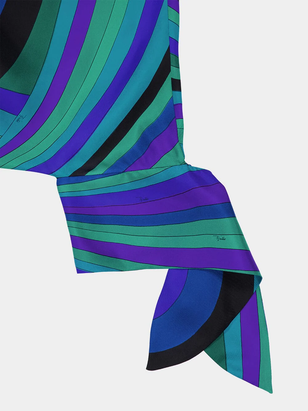 Emerald Iride Print Silk Kaftan - Image 3