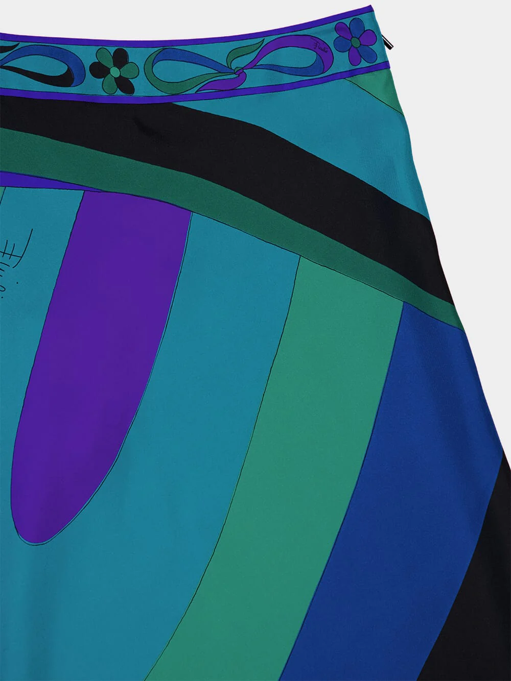 Emerald Maxi Skirt with Asymmetric Hem - Image 5