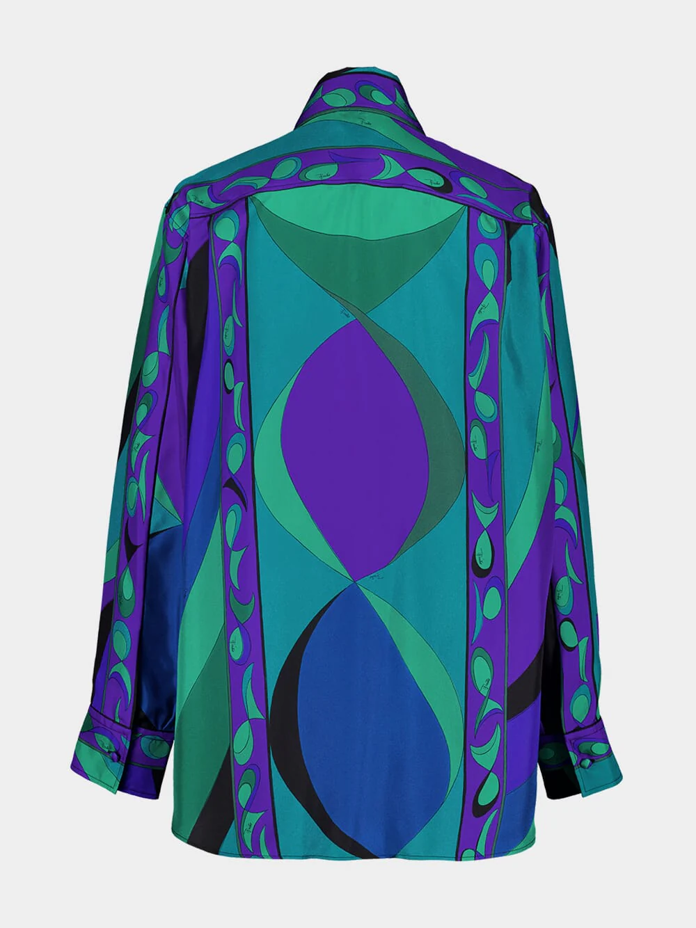 Emerald Printed Silk Twill Shirt - Image 2