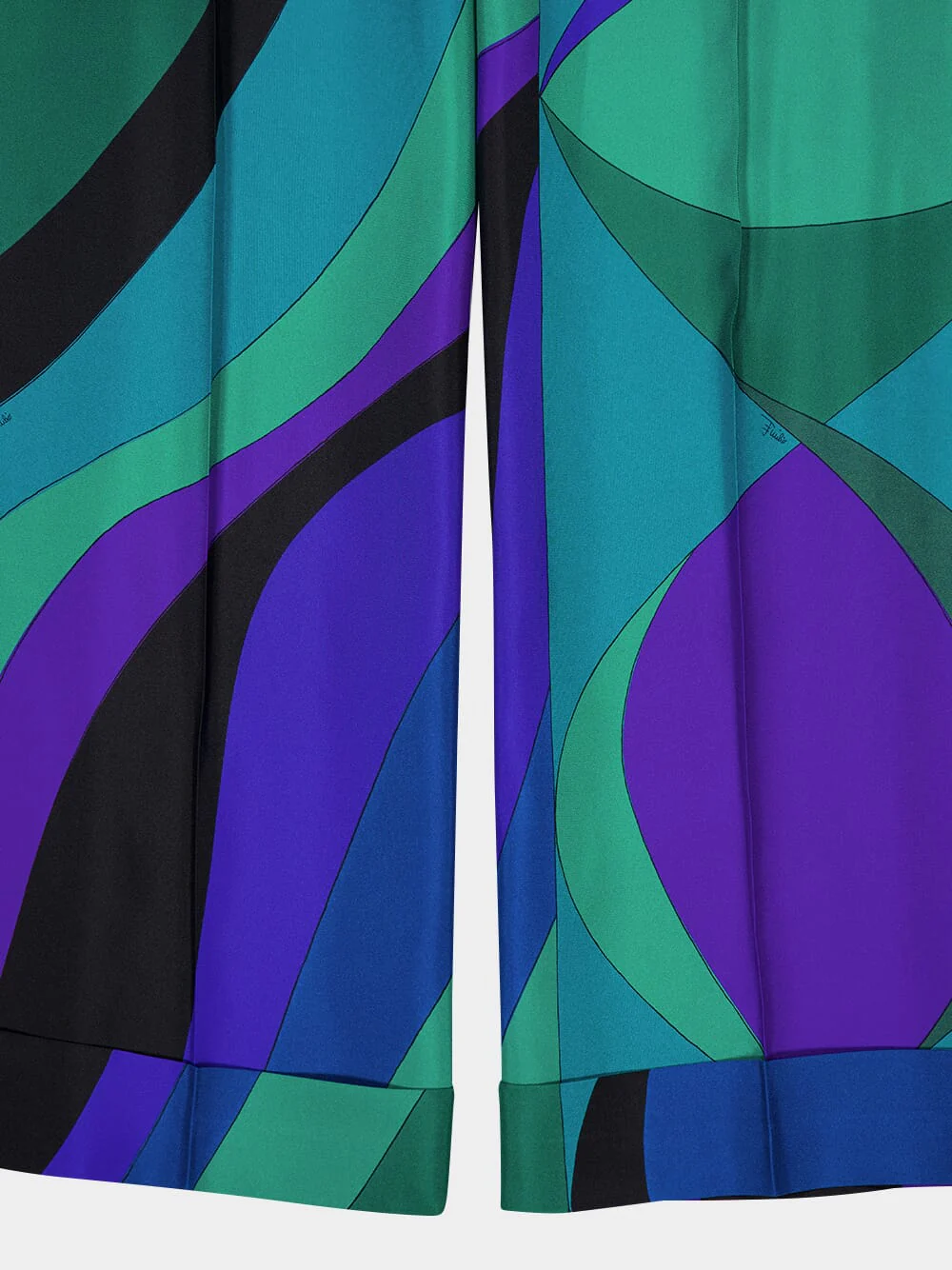 Emerald Printed Straight-Fit Silk Trousers - Image 4