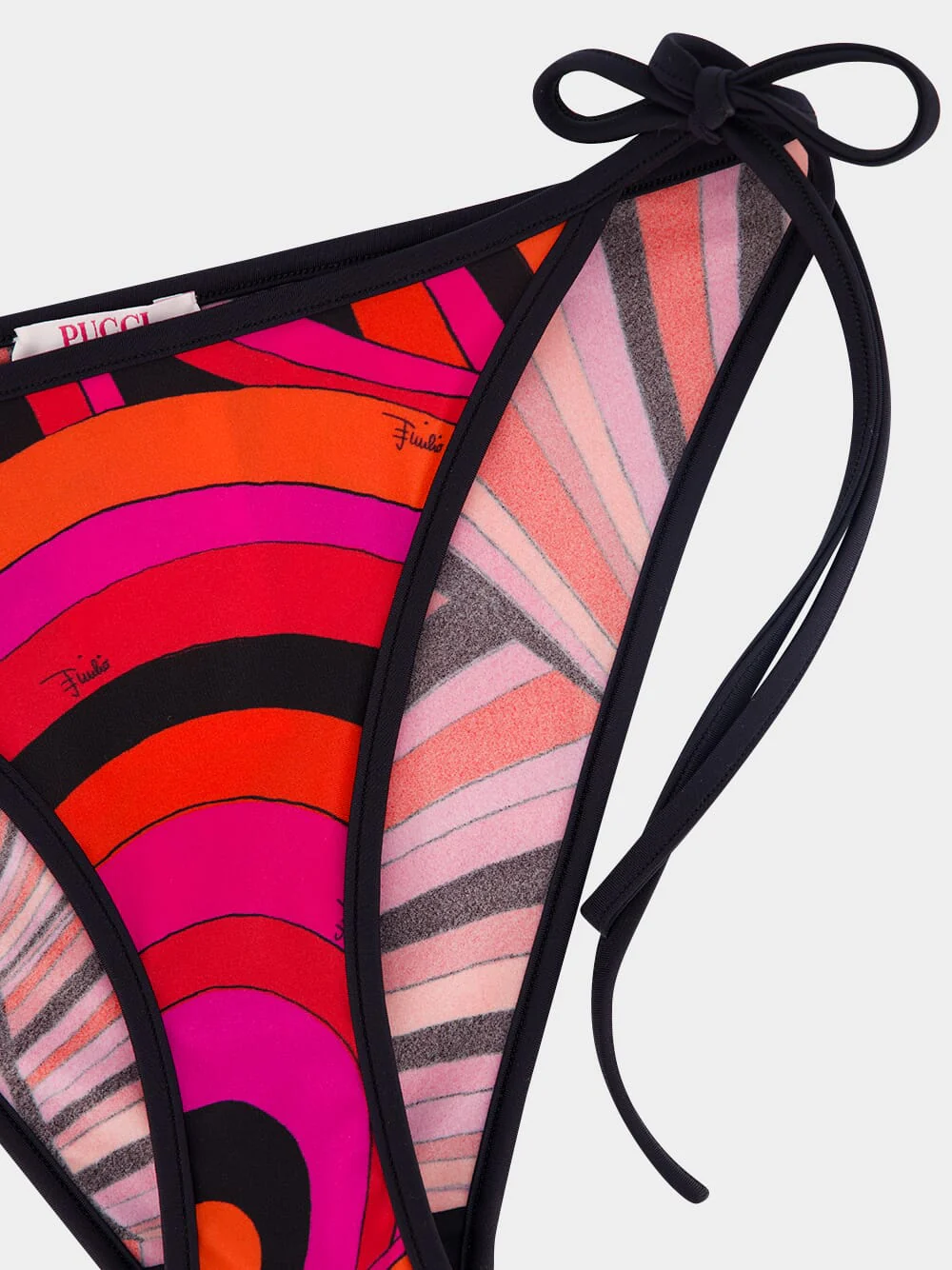 Fuchsia and Black Iride Print Bikini Bottom - Image 3