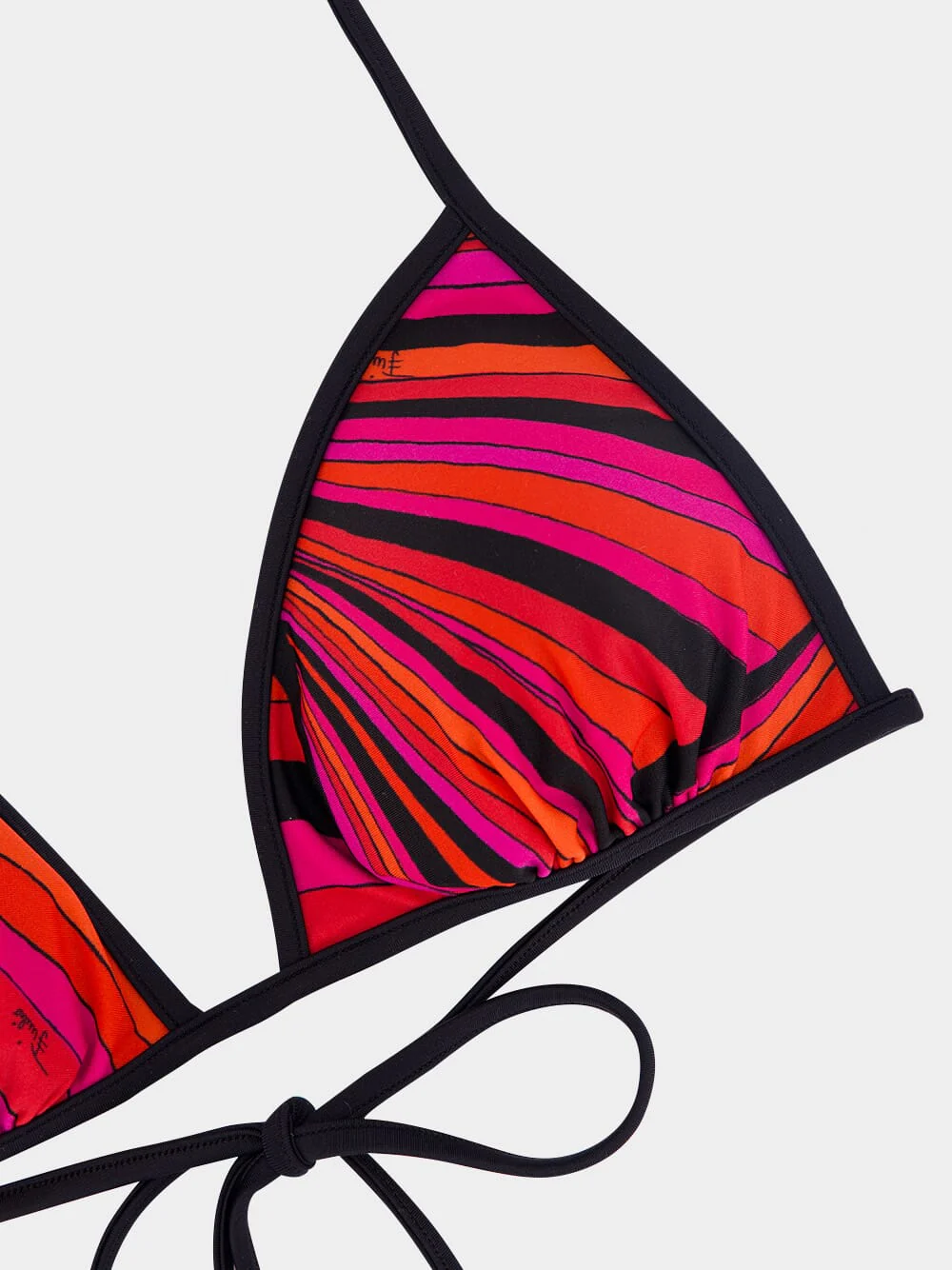 Fuchsia and Black Iride Triangle Bikini Top - Image 6
