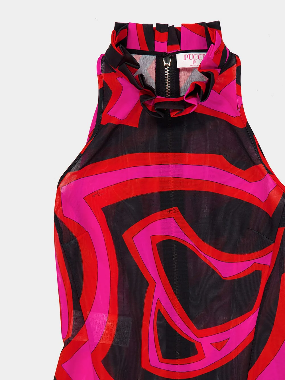 Fuchsia and Black Labirinto Print Maxi Dress - Image 5