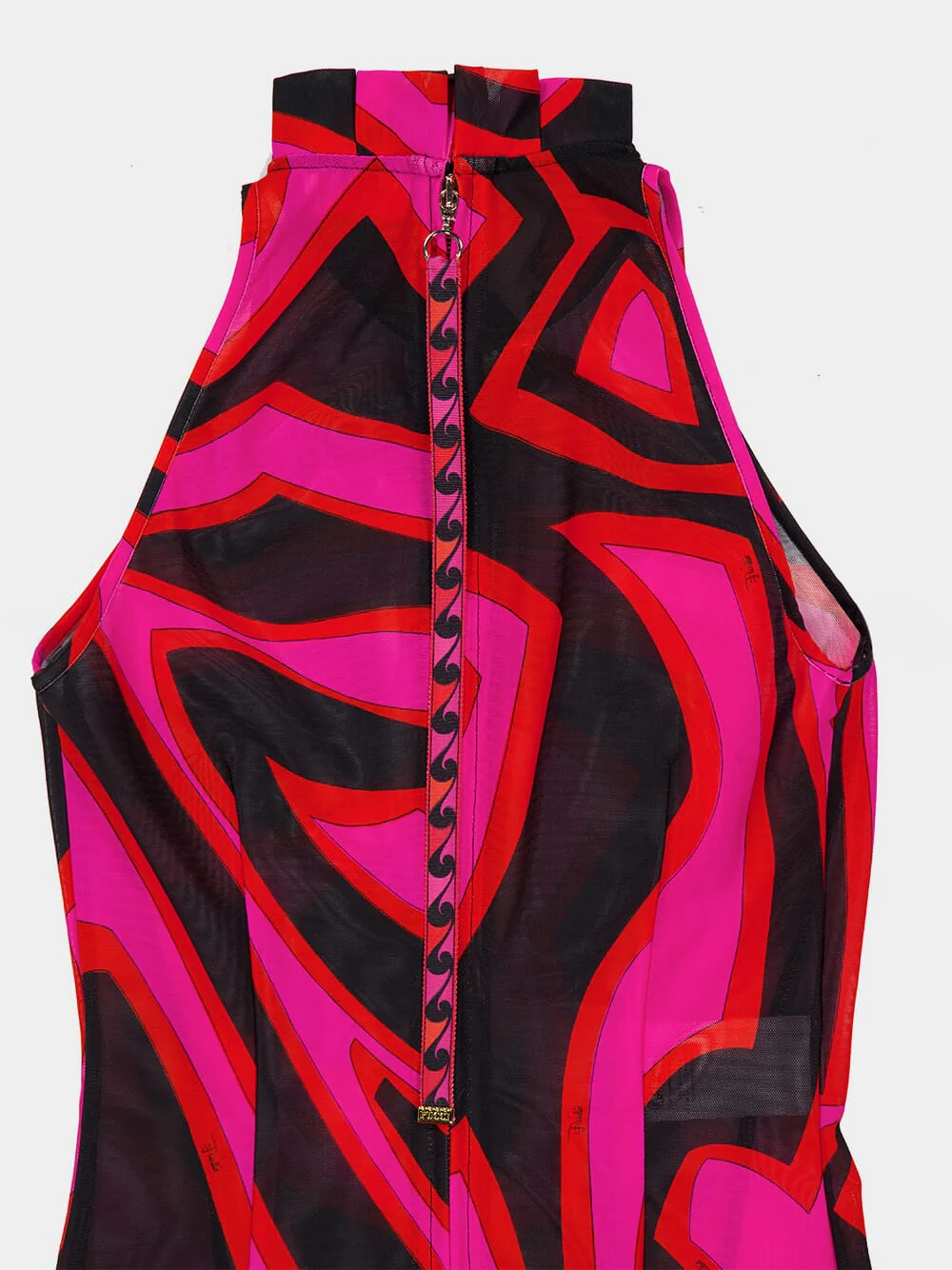Fuchsia and Black Labirinto Print Maxi Dress - Image 7