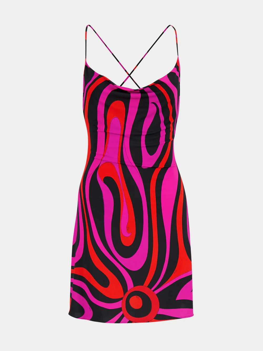 Fuchsia and Black Marmo Print Mini Dress - Image 2