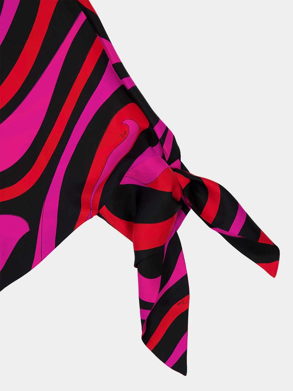 Fuchsia and Black Marmo Silk Kaftan - Image 6