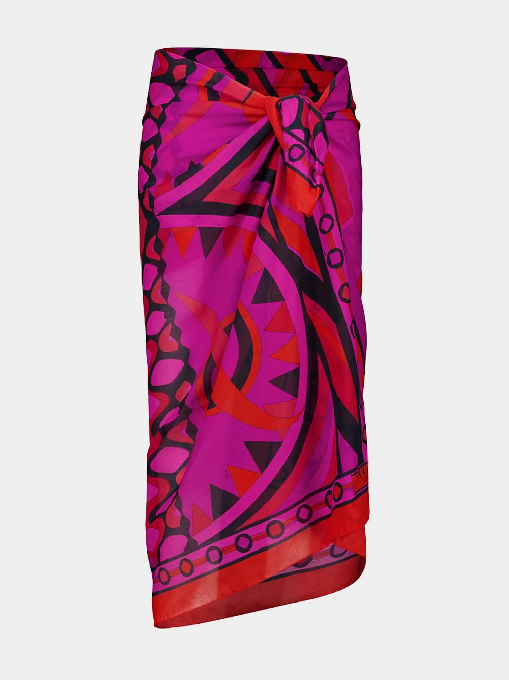 Fuchsia and Black Vivara Print Sarong
