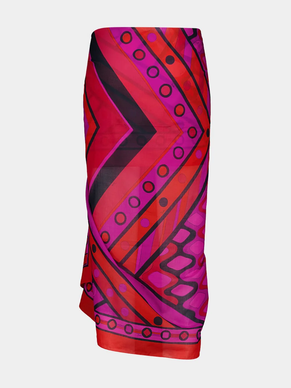 Fuchsia and Black Vivara Print Sarong - Image 3