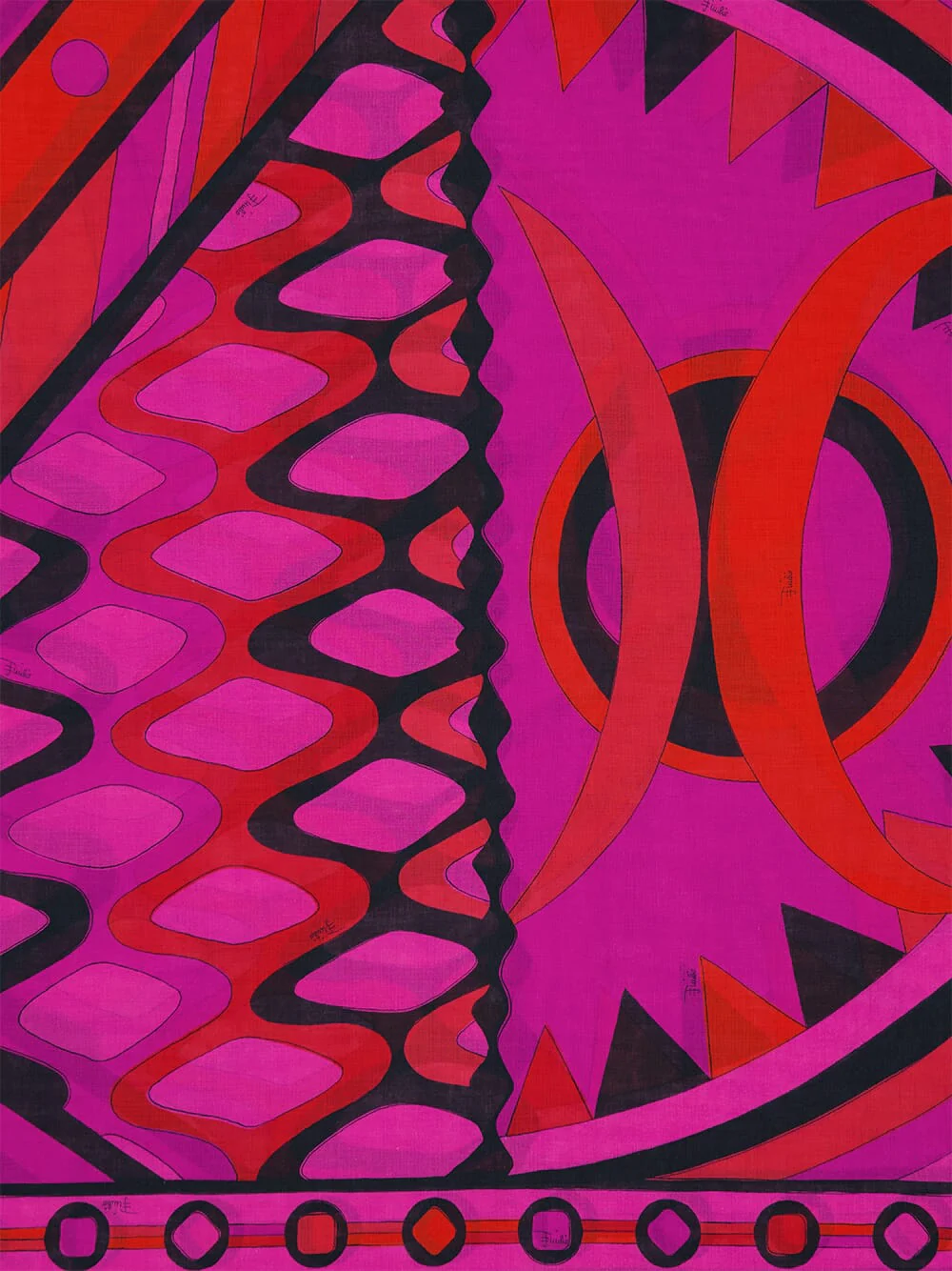Fuchsia and Black Vivara Print Sarong - Image 5