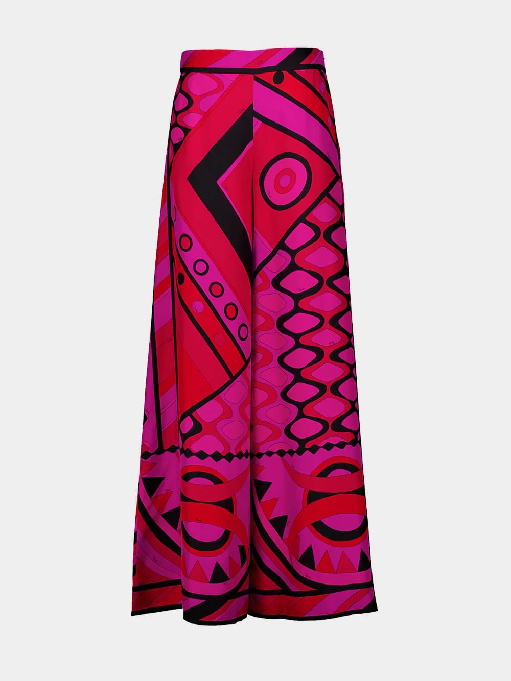Fuchsia and Black Vivara Silk Palazzo Pants - Image 2