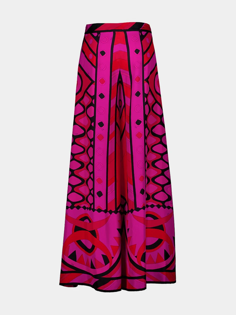 Fuchsia and Black Vivara Silk Palazzo Pants - Image 4
