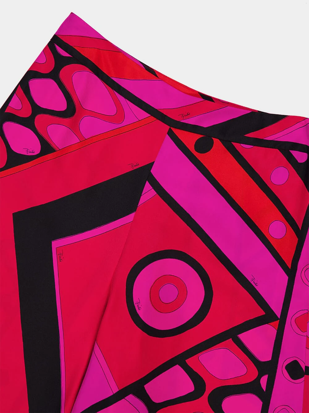 Fuchsia and Black Vivara Silk Palazzo Pants - Image 6