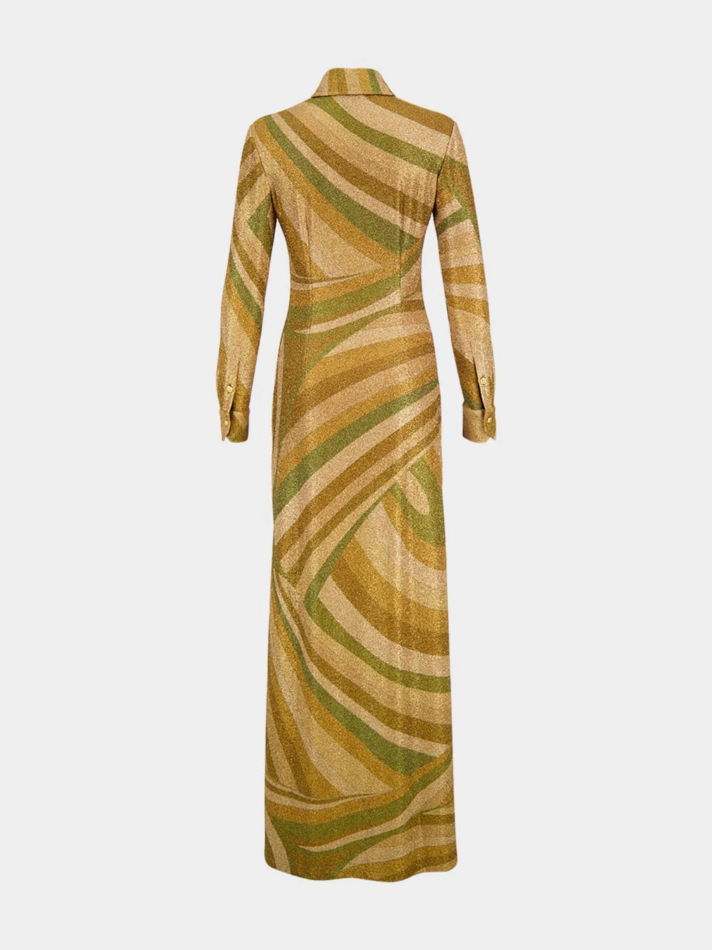 Gold Iride Print Jersey Lamé Dress - Image 4