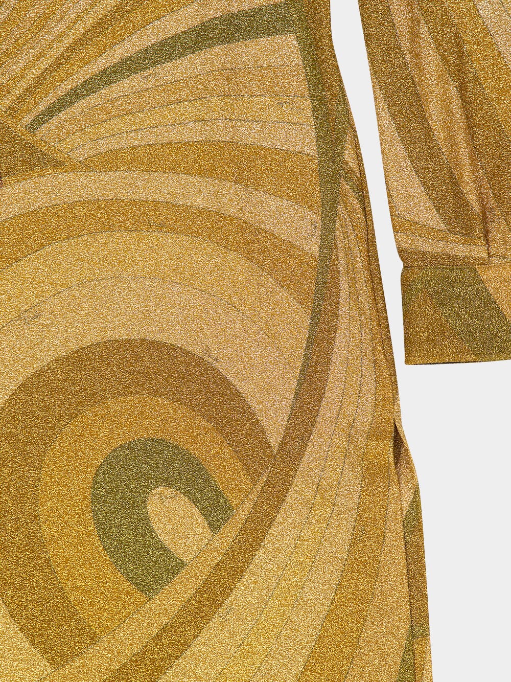 Gold Iride Print Jersey Lamé Dress - Image 7