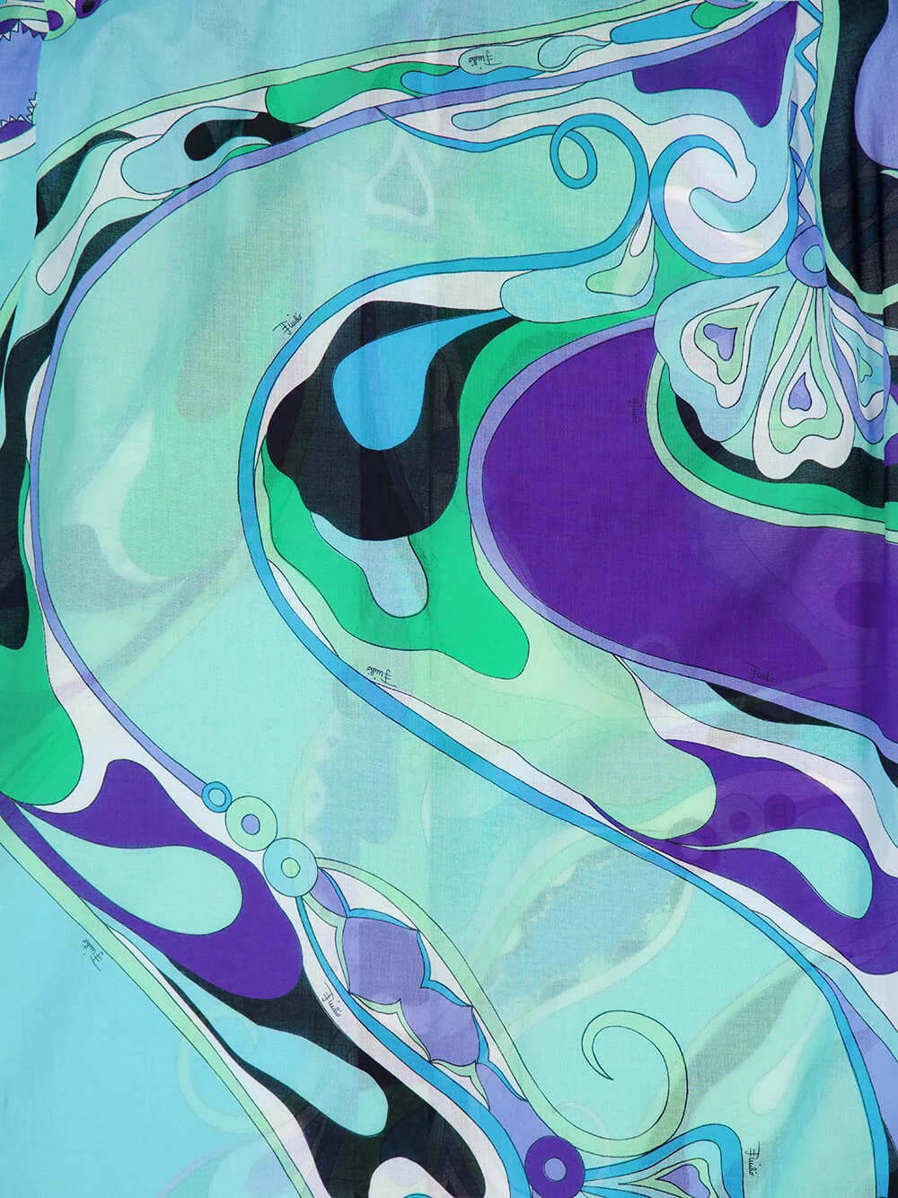 Green and Emerald Orchidee Cotton Shirt - Image 5